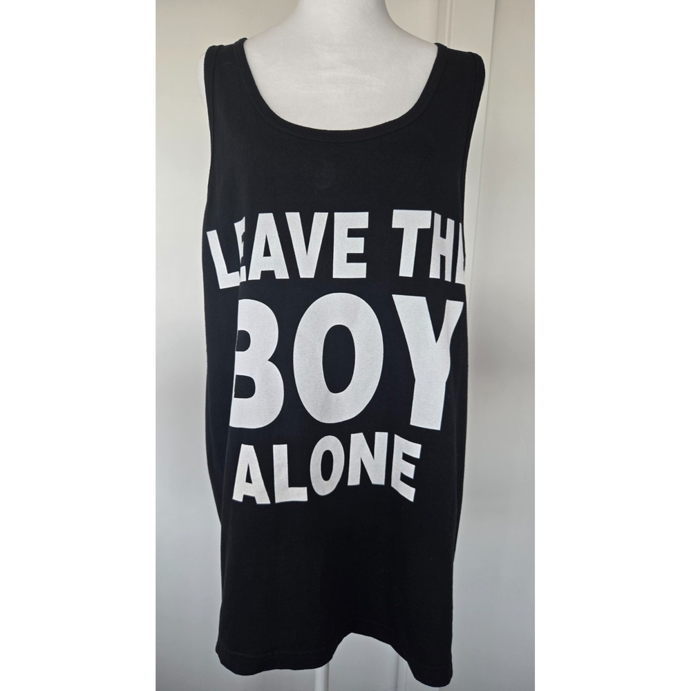 BOY London "Leave The Boy Alone" Tank in Black/White One Size Y2K Oversize